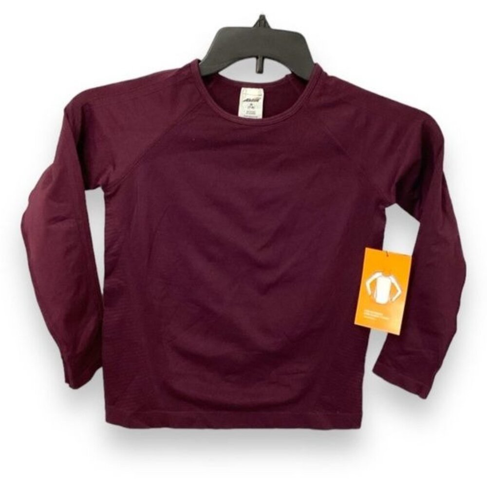 Avia Girl’s Seamless Long Sleeve T-Shirt, Purple, size M (7/8)